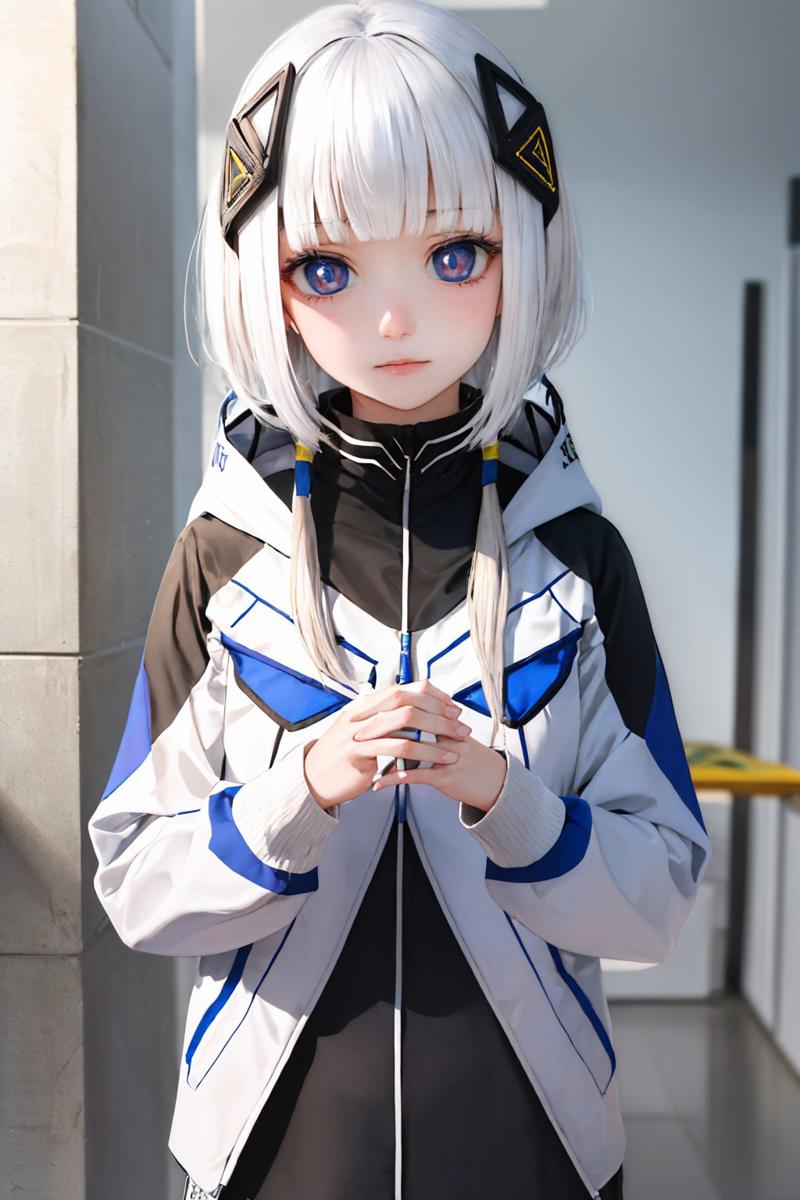 00059-3708017194-(masterpiece, best quality_1.2), solo, 1girl, ceviokafu, expressionless, looking at viewer, white jacket, hood down, long sleeve.jpg